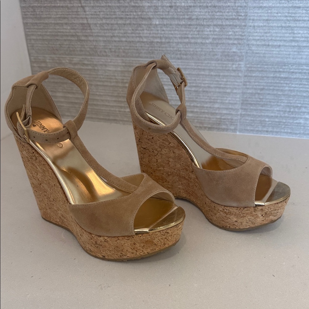 Jimmy Choo Wedge Suede Sandals!